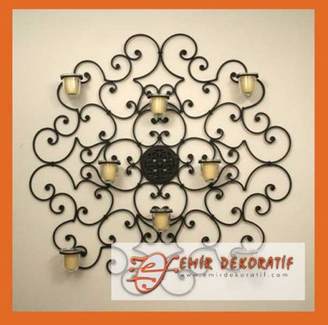 Ferforje Duvar Figürlü mumluklar