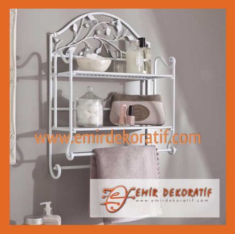 Ferforje beyaz raflar